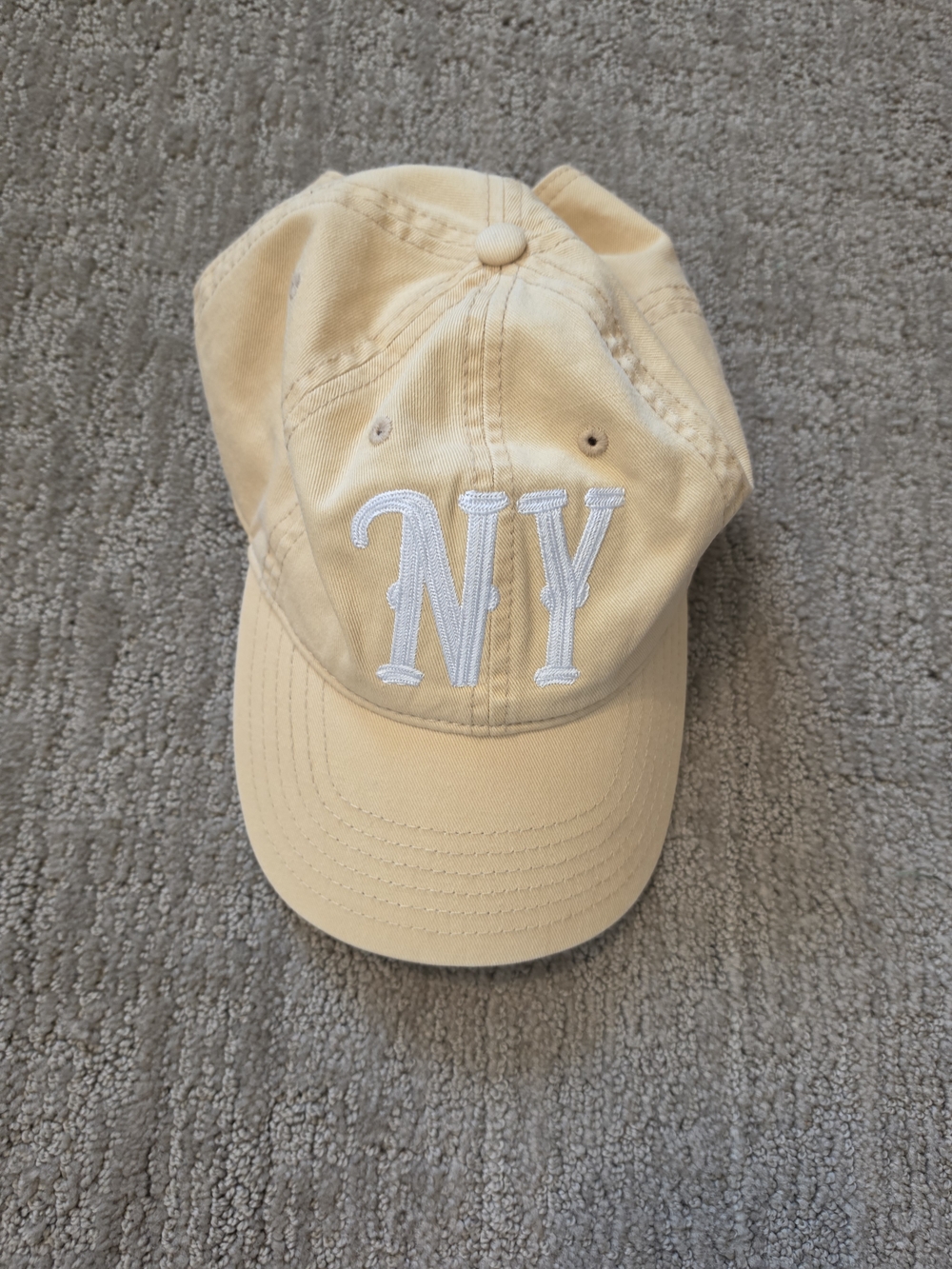 Mighty Fine Pale Yellow NY Baseball Cap